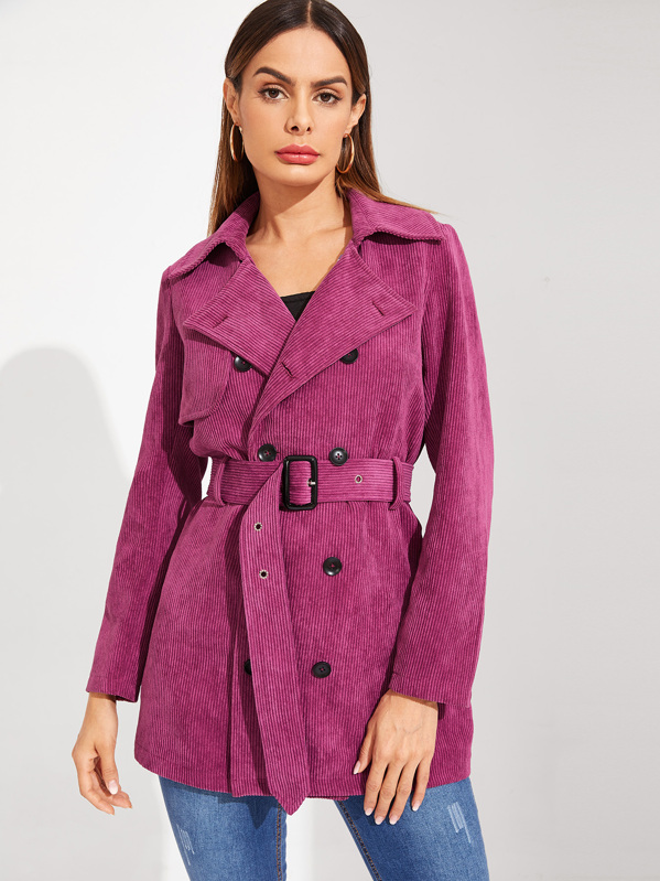 Naf Corduroy Trench Coat