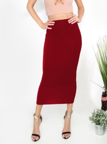 Solid Bodycon Skirt