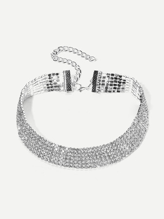 Girocollo ampio con strass