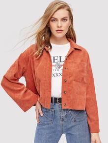 Button Up Pocket Front Corduroy Shirt
