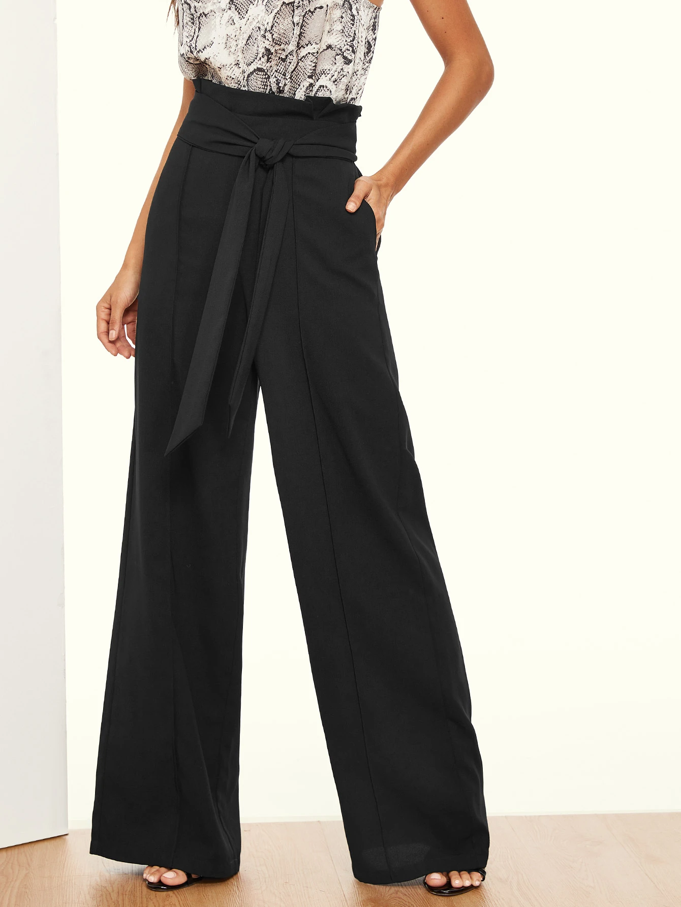 paperbag wide leg jeans