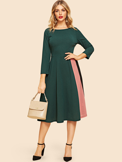80s Cut-and-sew Fit & Flare Dress pictures