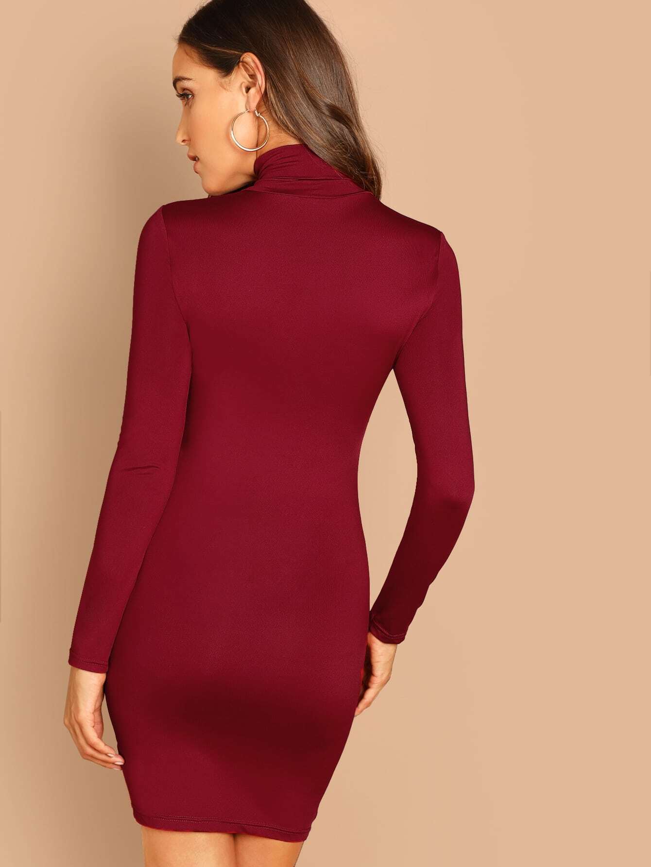 High Neck Form Fitting Dress SHEIN IN High Neck Form Fitting Dress SHEIN IN