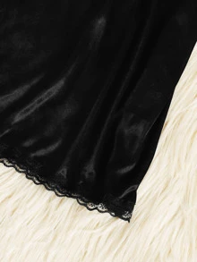 Set de slips con encaje en contraste-grande - Negro - Ver 3