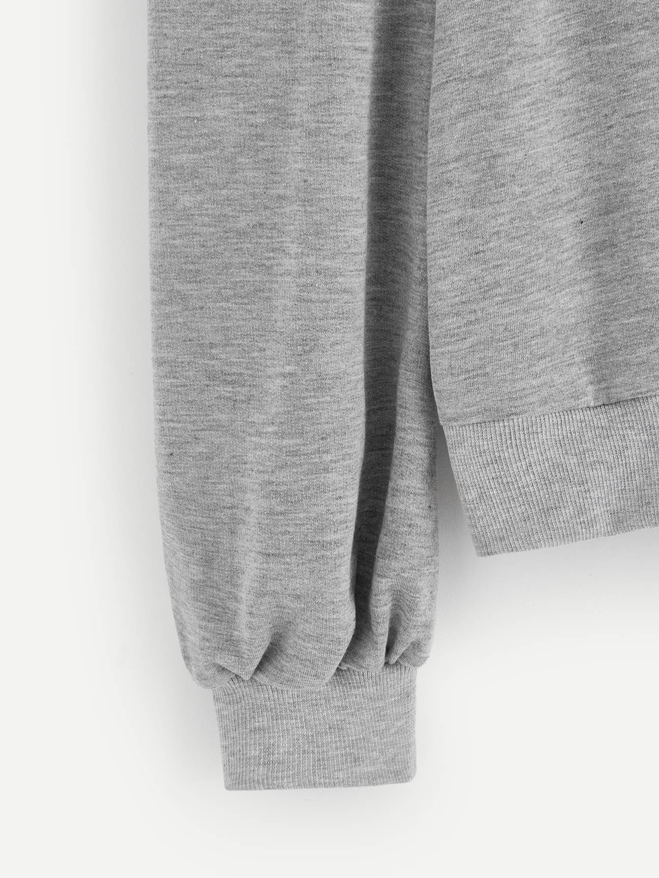 cold shoulder letter taped sweatshirt