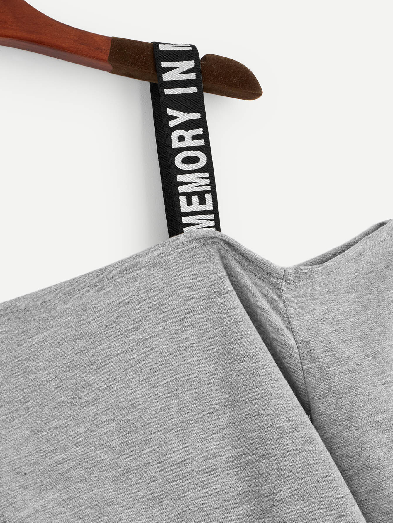 cold shoulder letter taped sweatshirt
