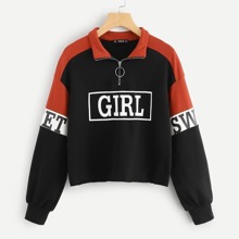 0-ring Zip Front Cut-and-sew Pullover