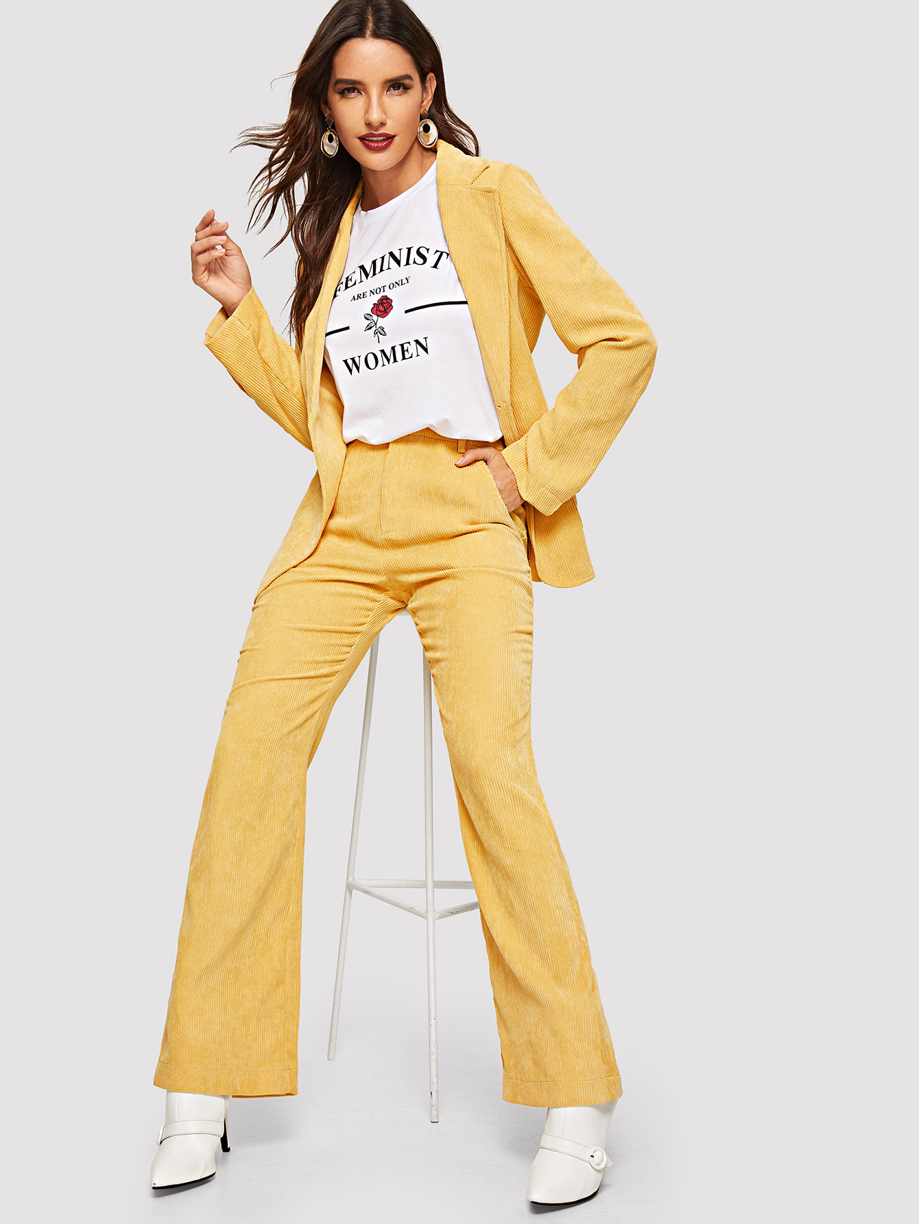 SHEIN Conjunto traje con bolsillo con pantalones | Mode de Mujer | SHEIN  España