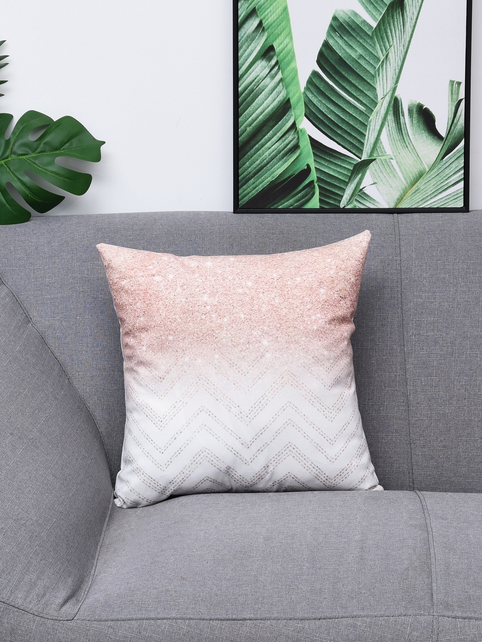 Ombre Chevron Pattern Cushion Cover