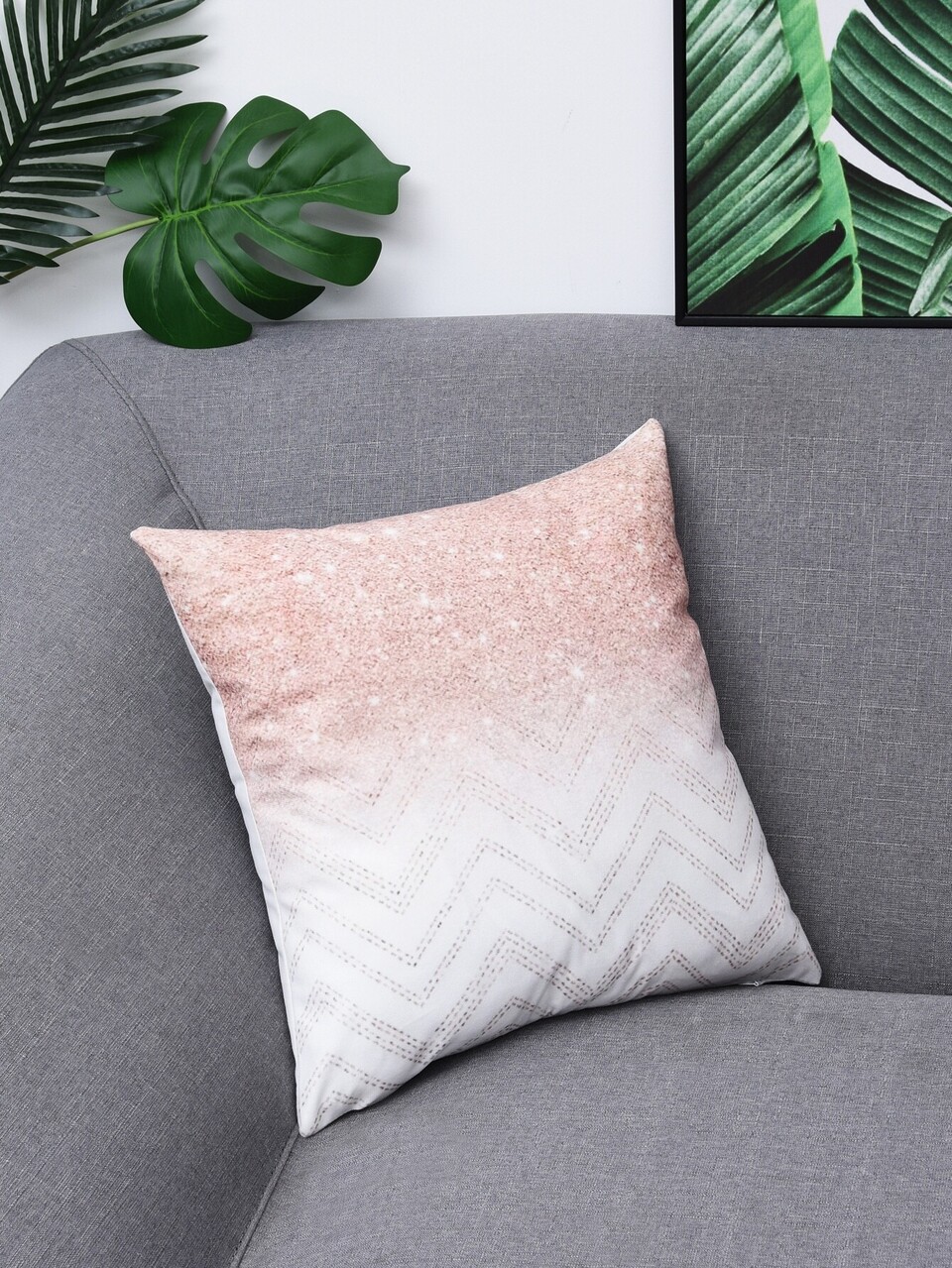 Ombre Chevron Pattern Cushion Cover