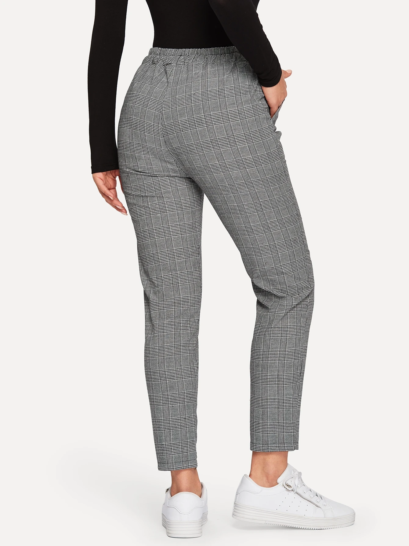 glen plaid ankle pants