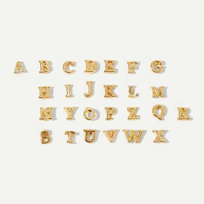 

Letter Shaped Stud Earrings 26pcs, Gold