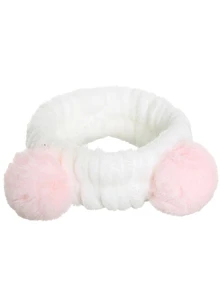 Teddy Bear Ear Design Bath Headband - White - View 1