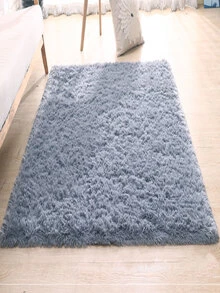 Solid Plush Bed Room Rug - Grey - View 1