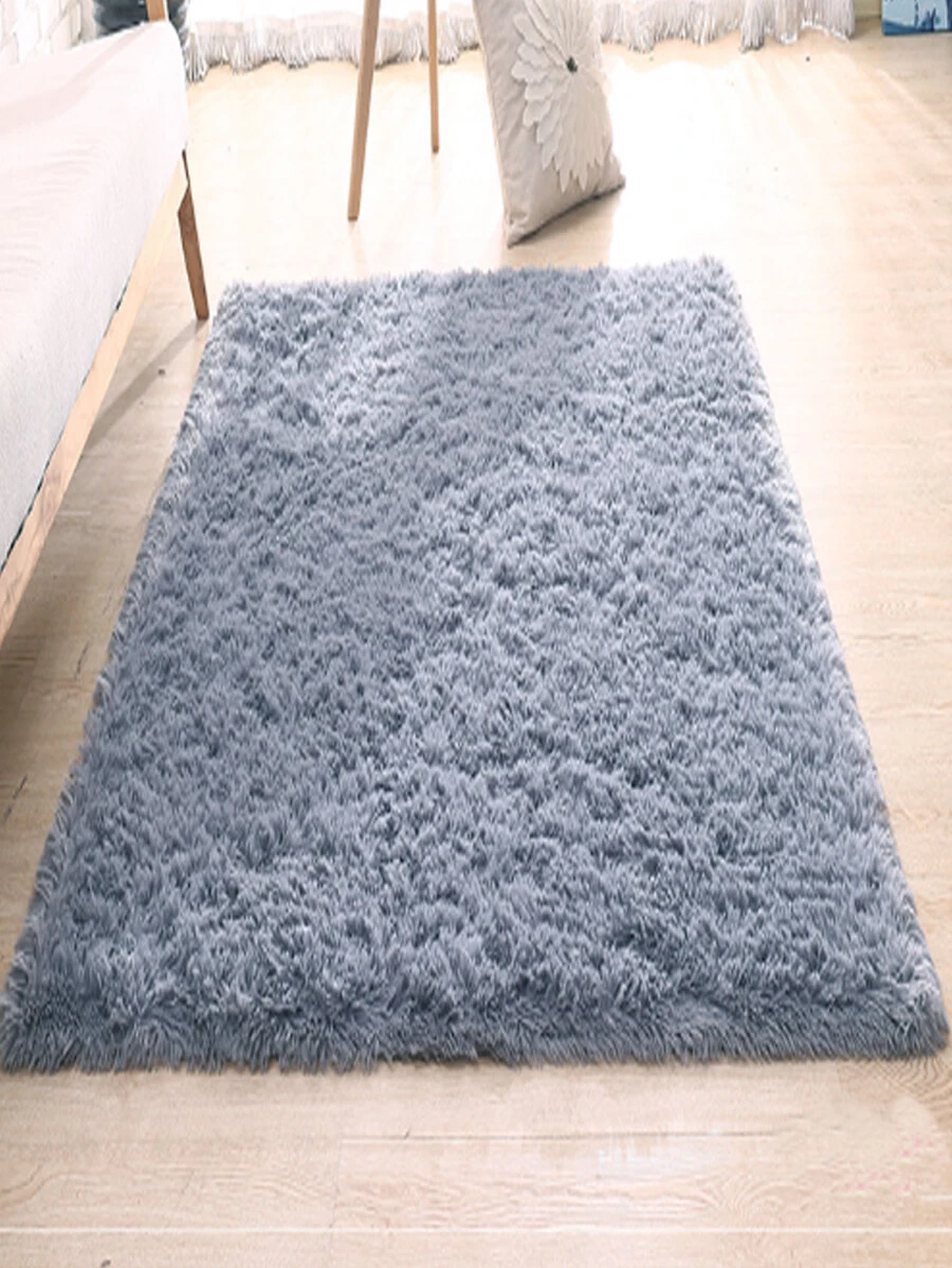 Solid Plush Bed Room Rug - Grey - View 1
