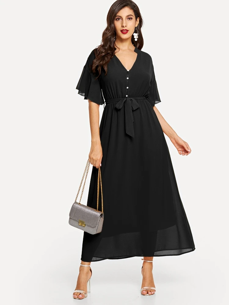 button up maxi dress