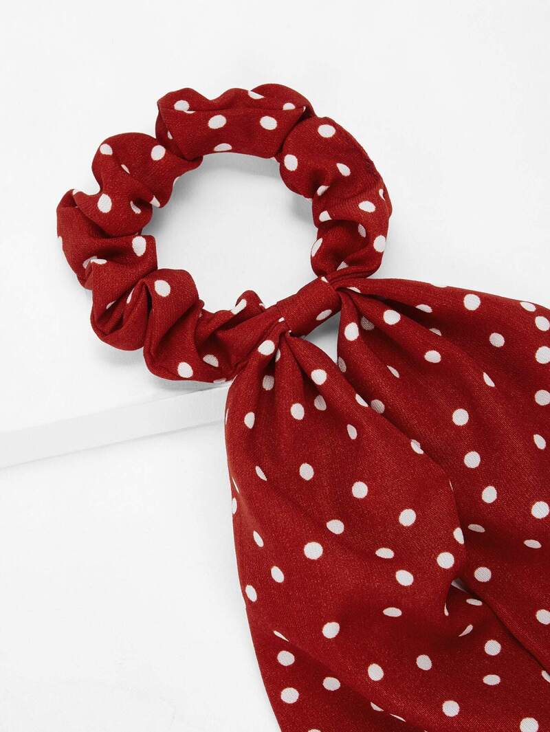 Dot Pattern Scarf Ponytail Holder Romwe