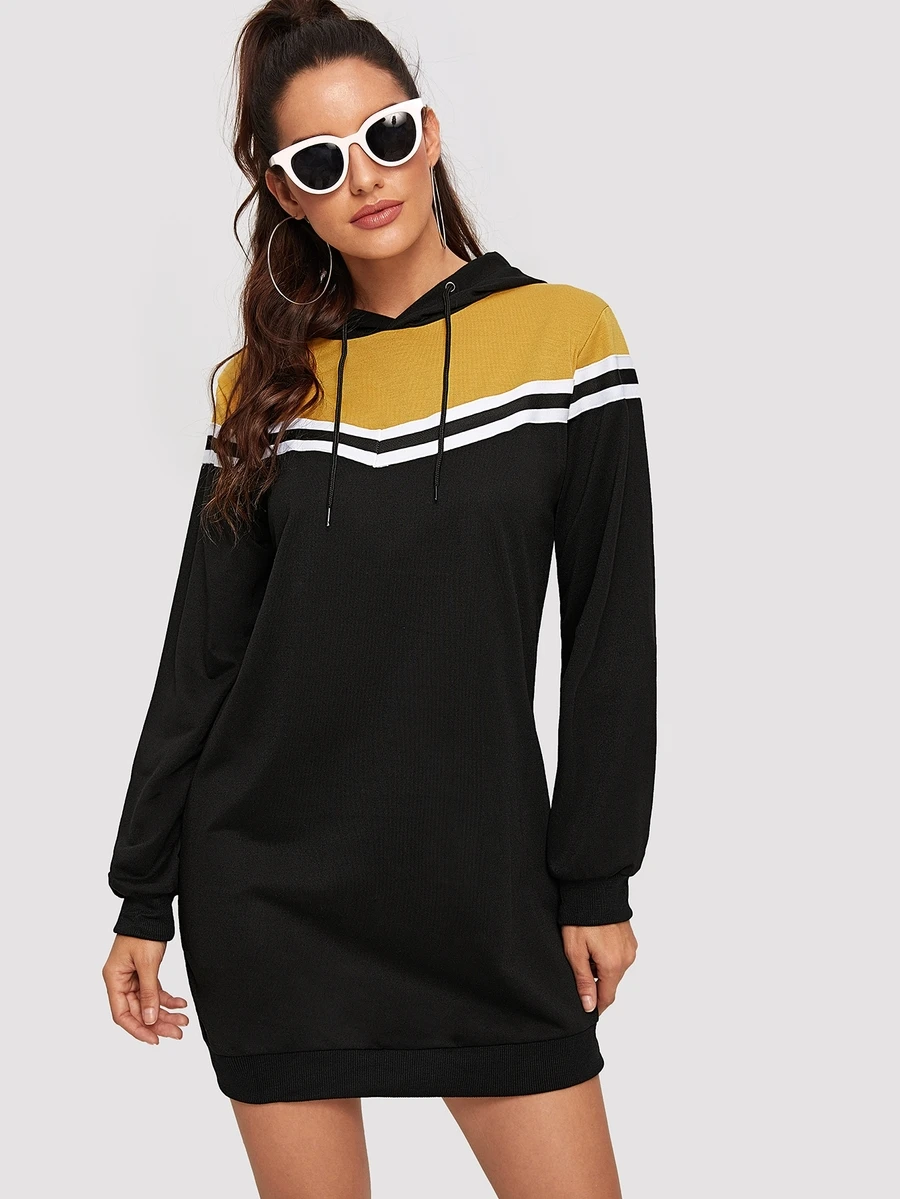 Dress Kolor Striped MultiWarna Pesta - Hitam - View 1