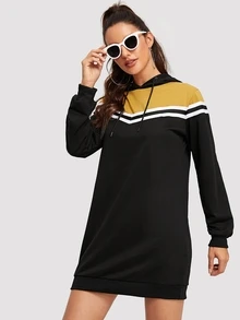 Dress Kolor Striped MultiWarna Pesta - Hitam - View 3