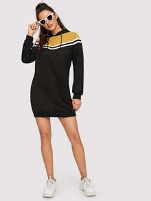 Dress Kolor Striped MultiWarna Pesta - Hitam - View 5