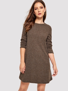 Crew Neck Casual Sweater Dress