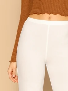 SHEIN Privé Pantalones rectos de cintura alta - Blanco - Ver 4