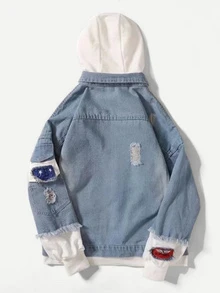 mens denim jacket with hood