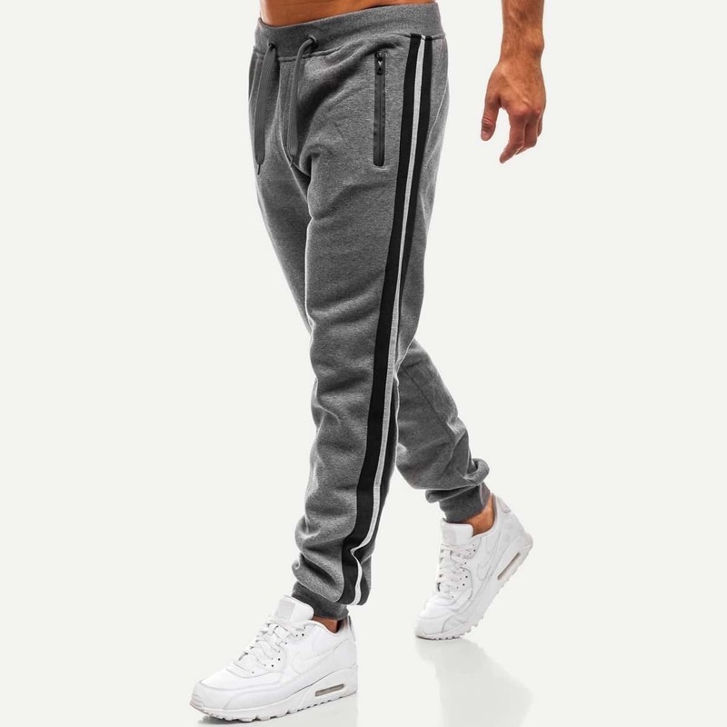 

Guys Cut And Sew Side Drawstring Waist Pants, Grey