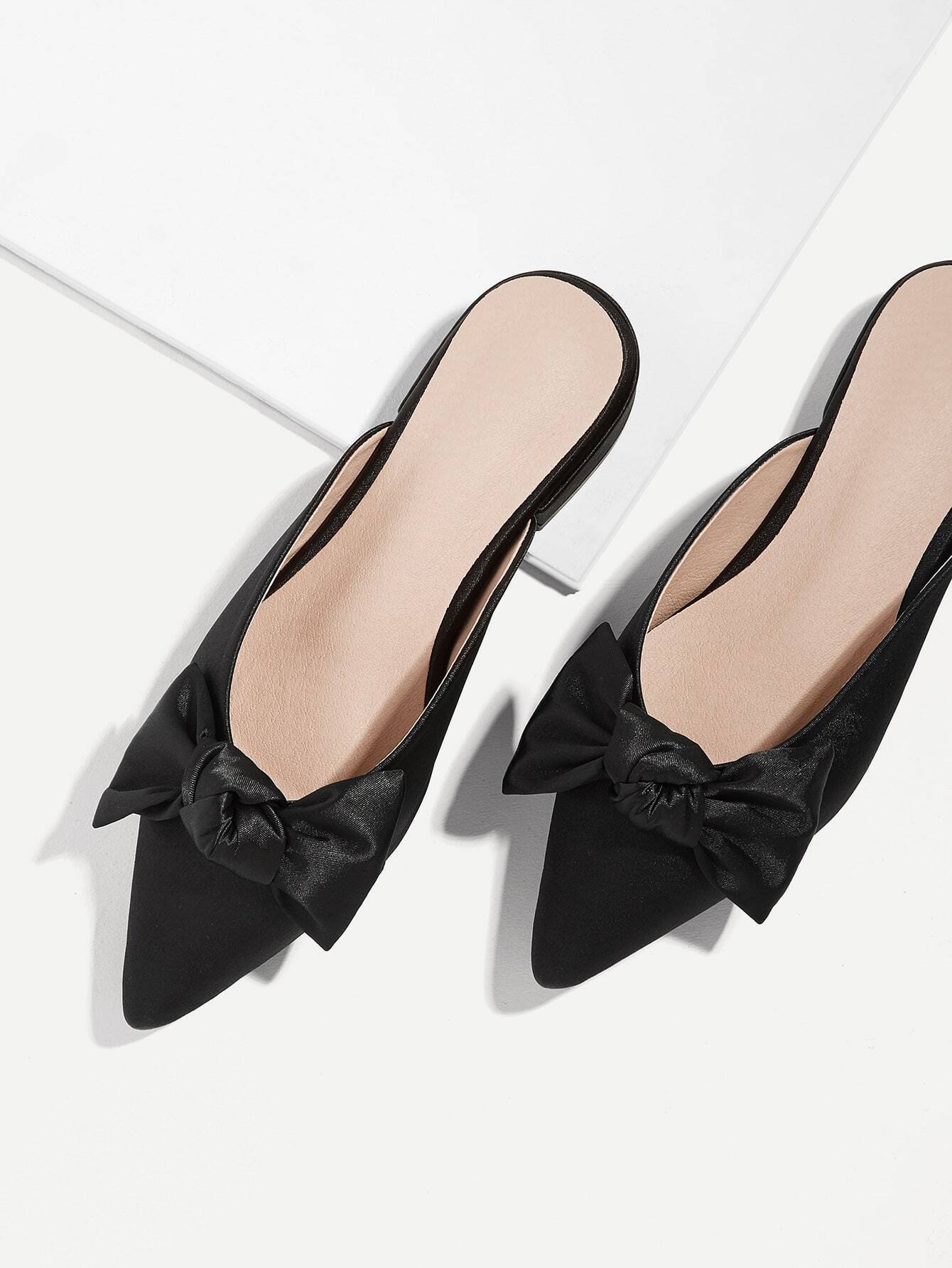 bow tie flat mules