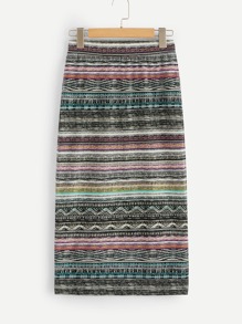 Tribal Print Pencil Skirt