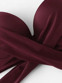 Random Flower Print Push-Up Bikini Set Summer Beach - Multicolor - View 4