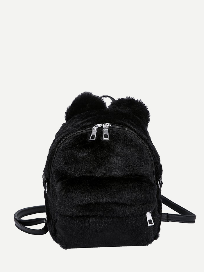 Faux Fur Fluffy Backpack | ROMWE