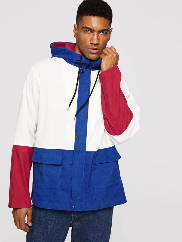 corduroy hooded jacket men's