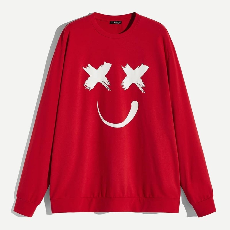 

Guys Drop Shoulder Graphic Hoodie, Red