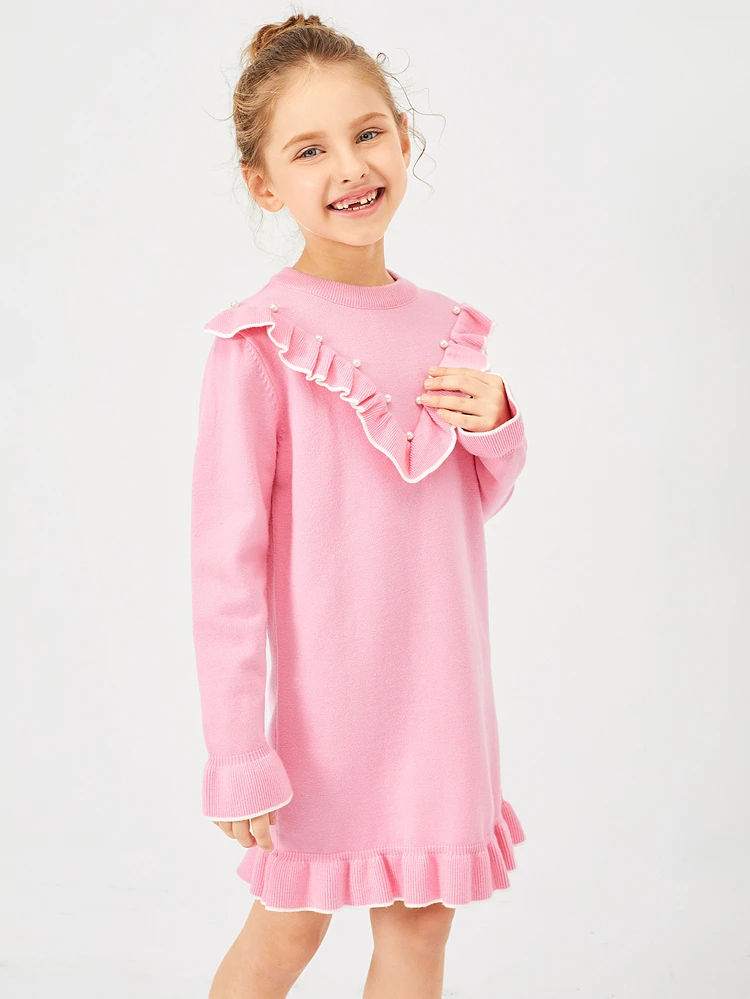 pink pearl sweater dress