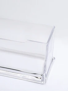 1pc Transparent Display Stand Desktop Business Card Box Special Office Business Card Holder Desk Shelf Box Storage - Clear - View 2