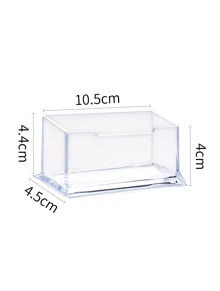 1pc Transparent Display Stand Desktop Business Card Box Special Office Business Card Holder Desk Shelf Box Storage - Clear - View 5