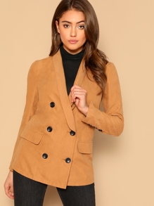 Shawl Collar Double Breasted Blazer