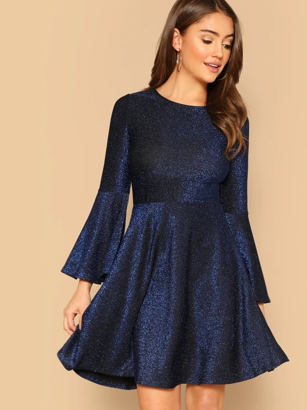 shimmer dress shein