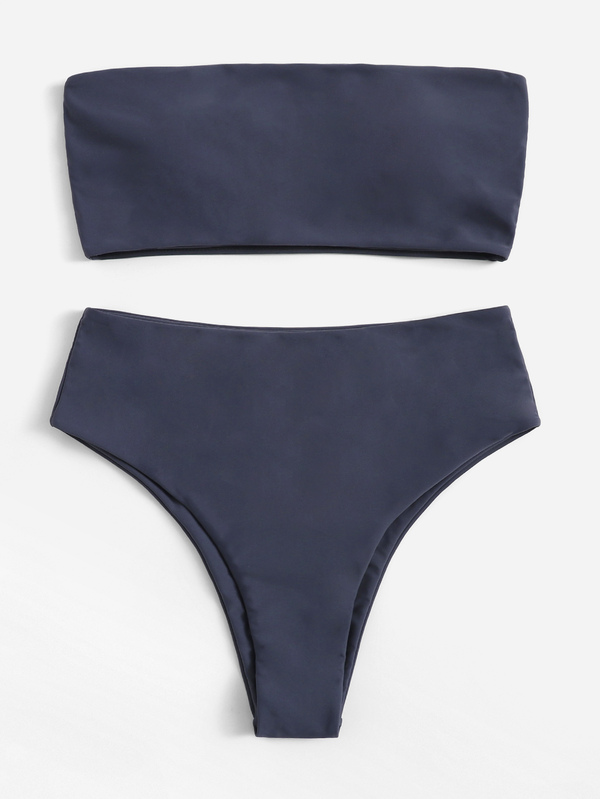 Bandeau con set de bikini de cintura alta Mode de Mujer SHEIN España