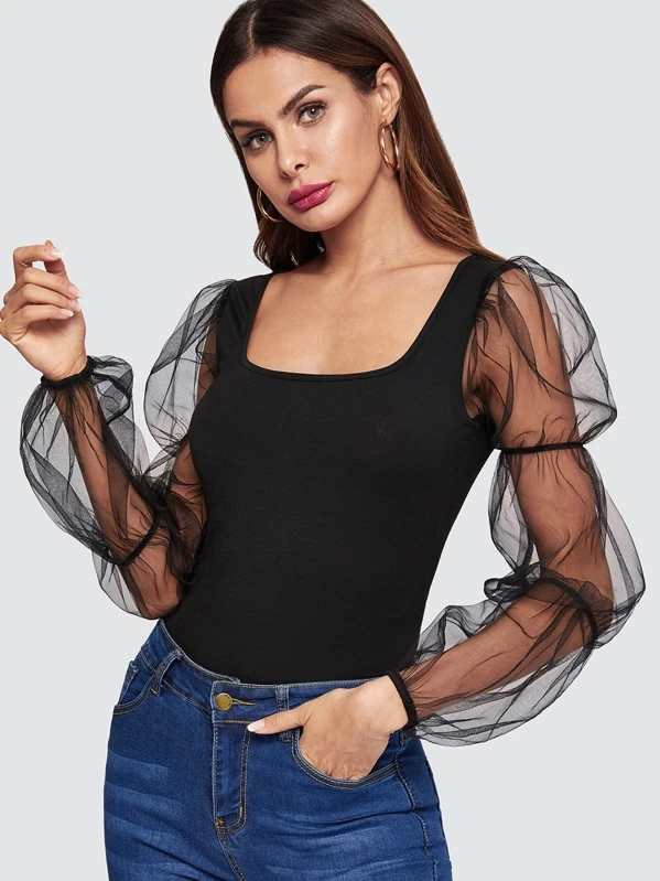 Chandail manche bouffante clearance