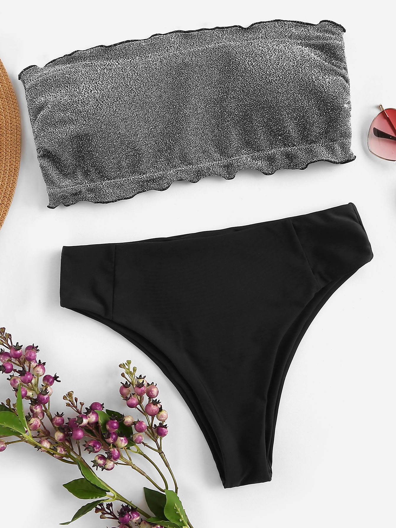 glitter bandeau bikini