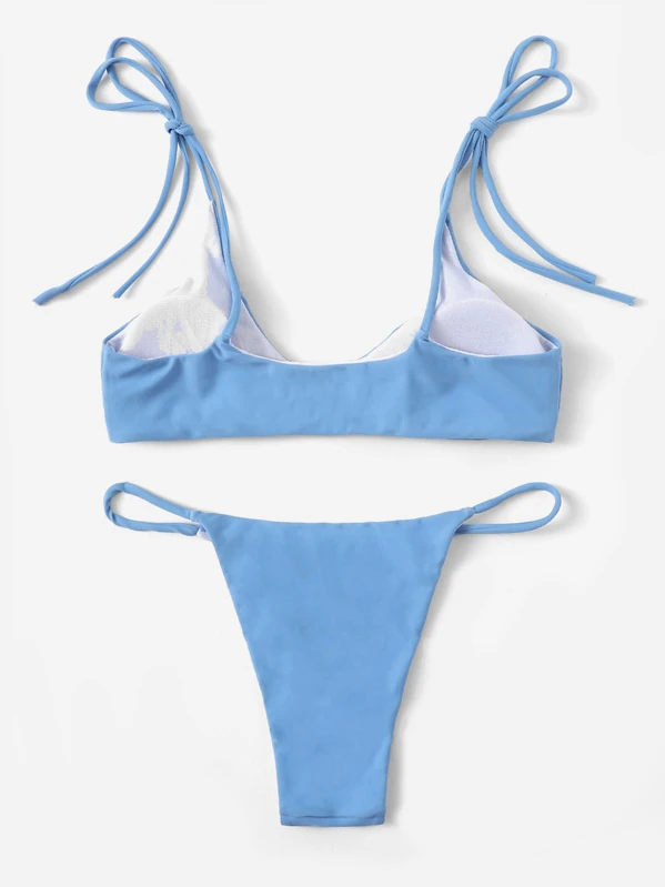 Romwe cut out self tie bikini clearance