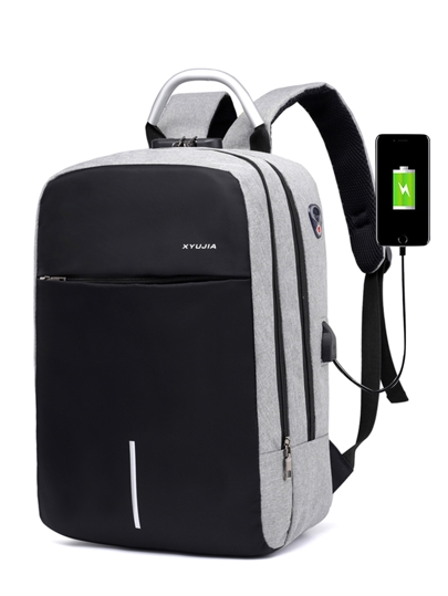 Men USB Charging Port Square Backpack pictures