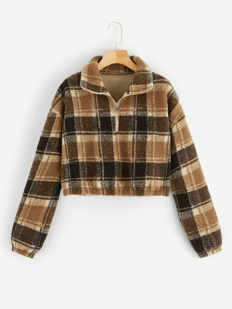 half zip teddy jacket