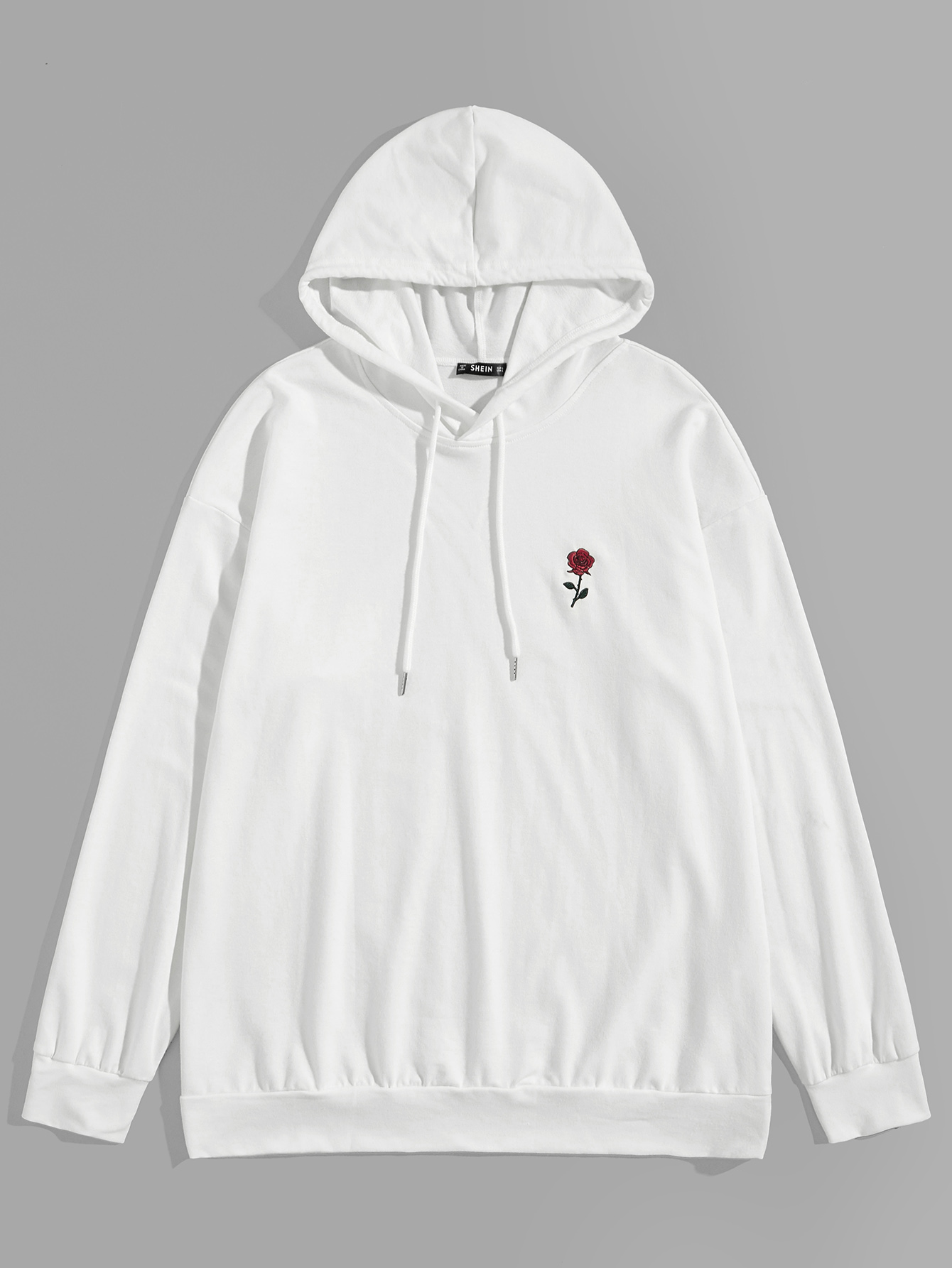 rose embroidered hoodie mens
