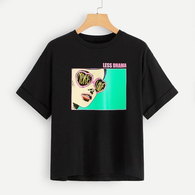 

Figure & Letter Graphic Tee, Black