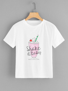 Letter And Ice Cream Print Tee
