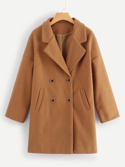 Double Breasted Pocket Detail Coat