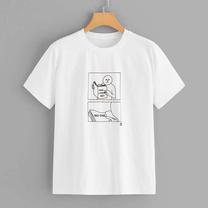 

Letter And Figure Print Tee, White